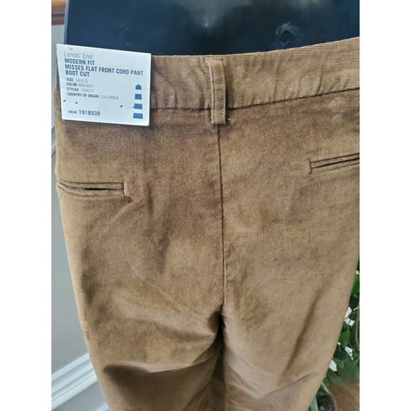 Land's End Women's Brown Cotton & Rayon Modern Fit Boot Cut Casual Pants - Picture 2 of 13